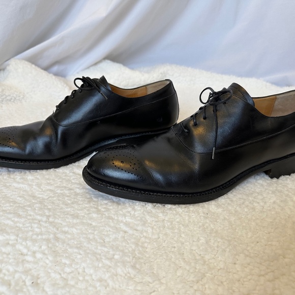 Jack Erwin Made by Hand Leather Black Oxford Shoe Size 11 - Picture 2 of 9